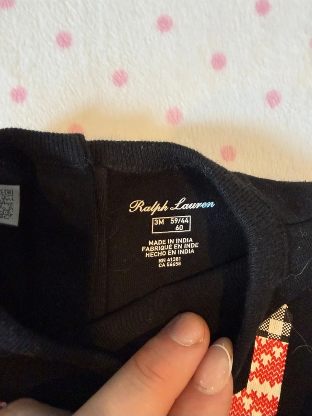 Ralph Lauren Black baby winter Peplum Top with Red Plaid Leggings matching set
